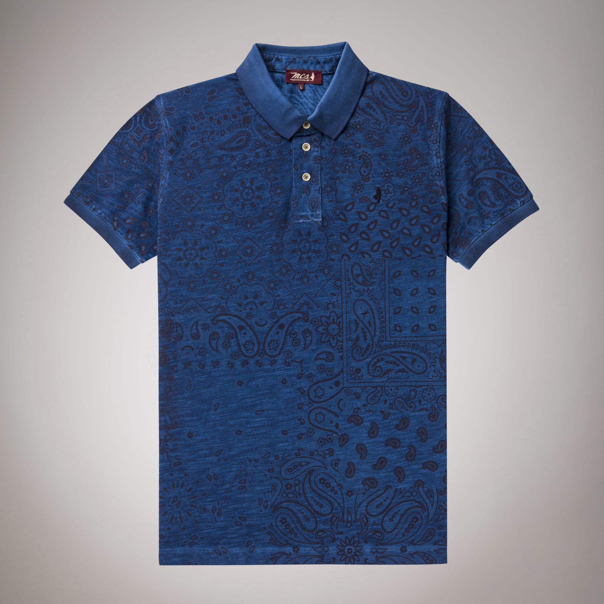 Paisley Print Polo 100% Slub Cotton