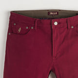 Pantaloni Cinque Tasche in Dobby di Cotone Slim