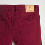 Pantaloni Cinque Tasche in Dobby di Cotone Slim