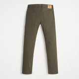 Pantaloni Cinque Tasche in Dobby di Cotone Slim