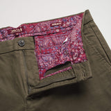 Chino trousers with regular printed lining