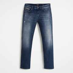 Regular Jeans with Leather Details