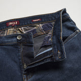 Jeans Blu-Nero con Dettagli in Pelle Regular