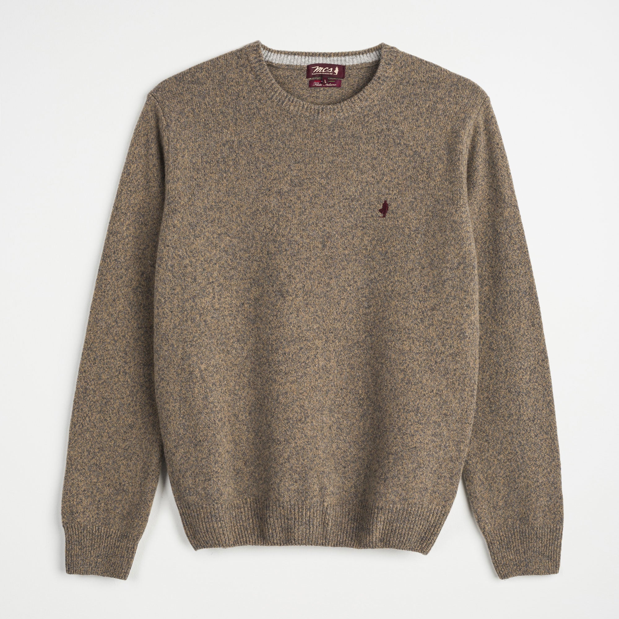 Mouliné Wool Crew Neck Sweater