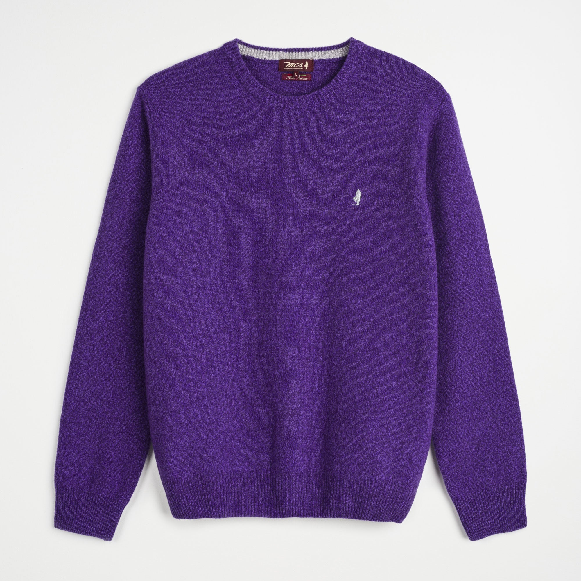 Mouliné Wool Crew Neck Sweater