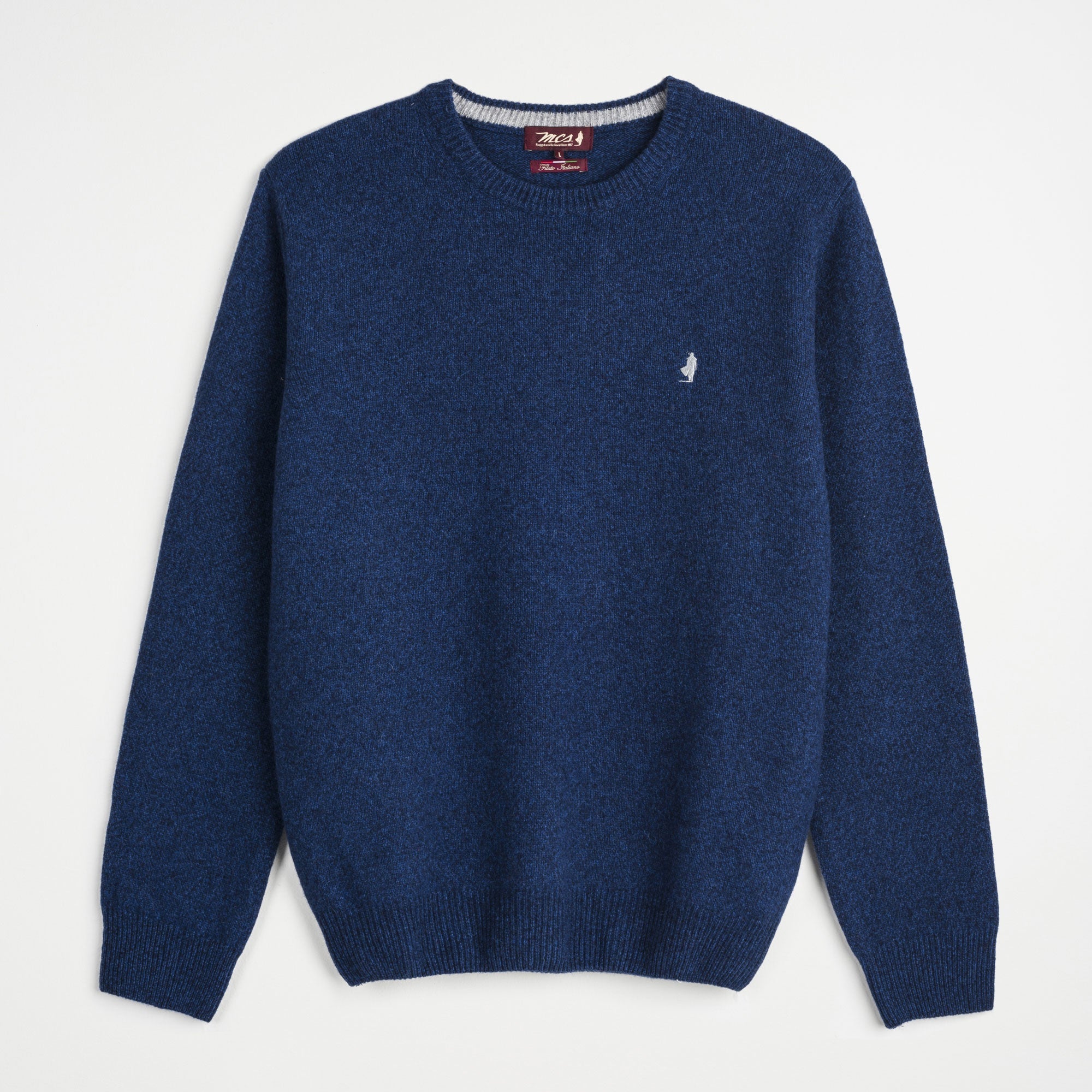 Mouliné Wool Crew Neck Sweater