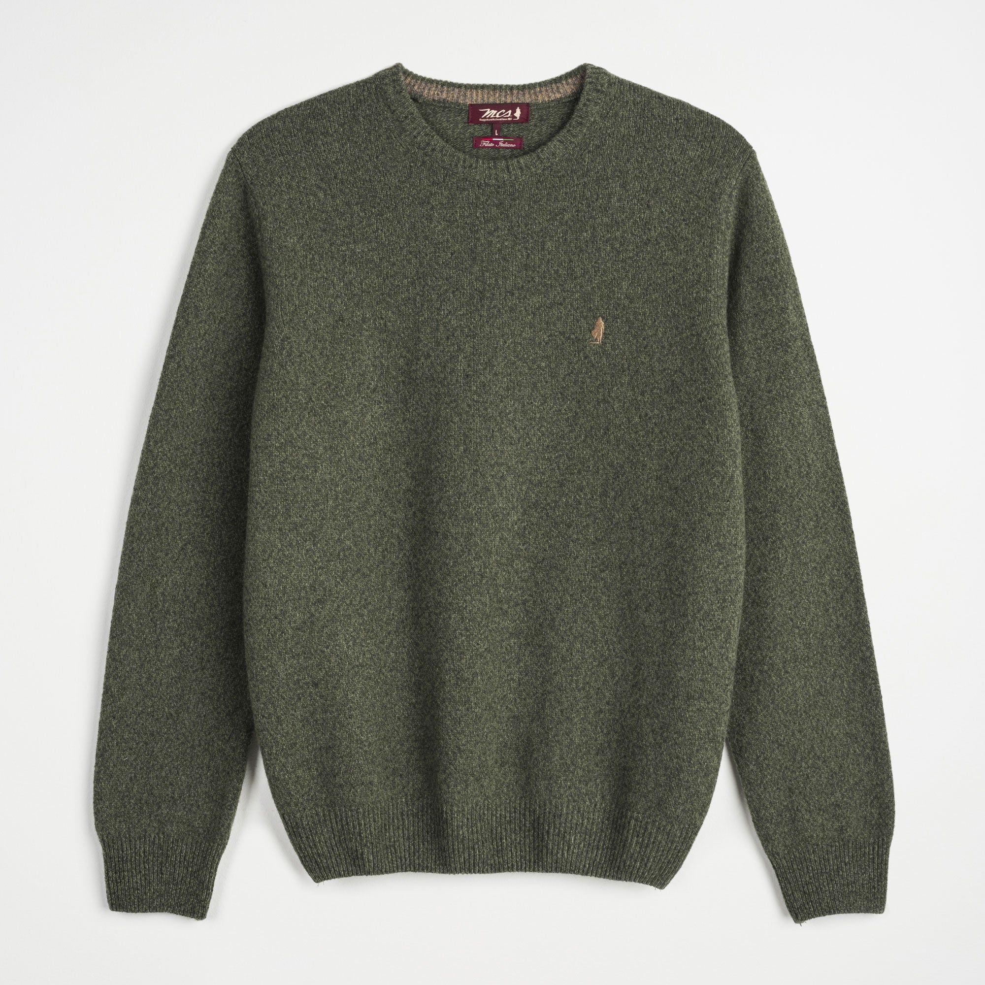 Mouliné Wool Crew Neck Sweater