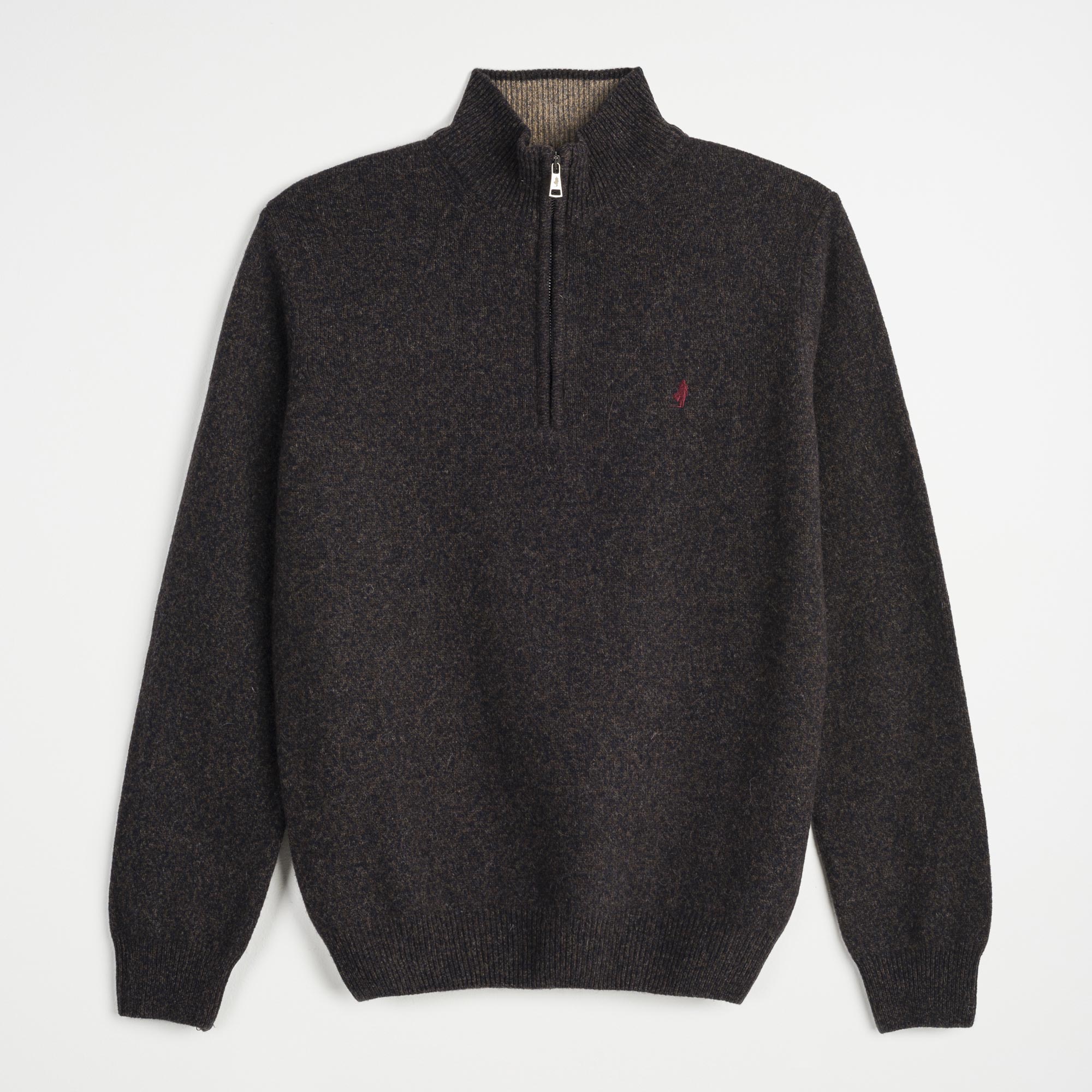 Half Zip Sweater in Mélange Wool