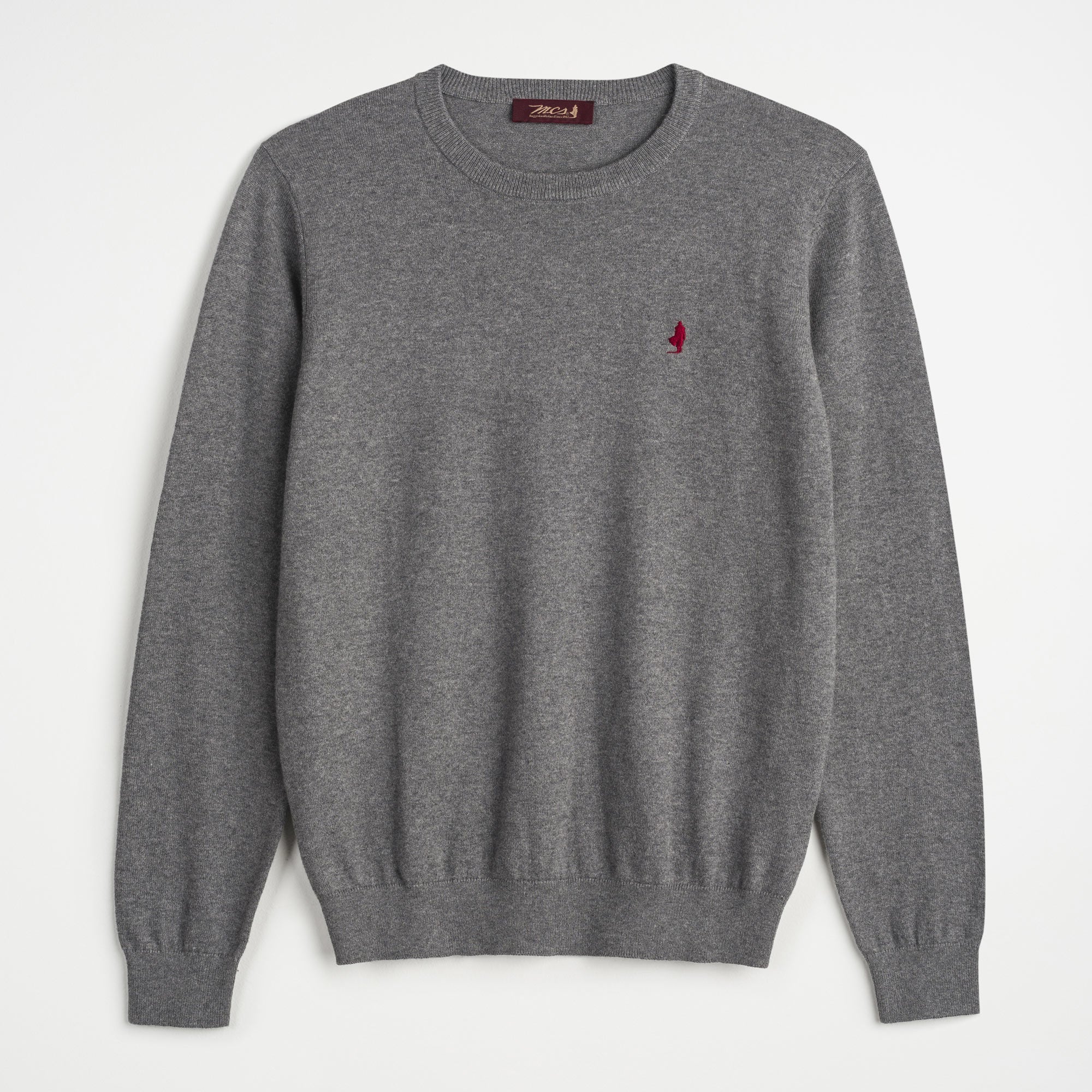 Cotton and Wool Crew Neck Sweater