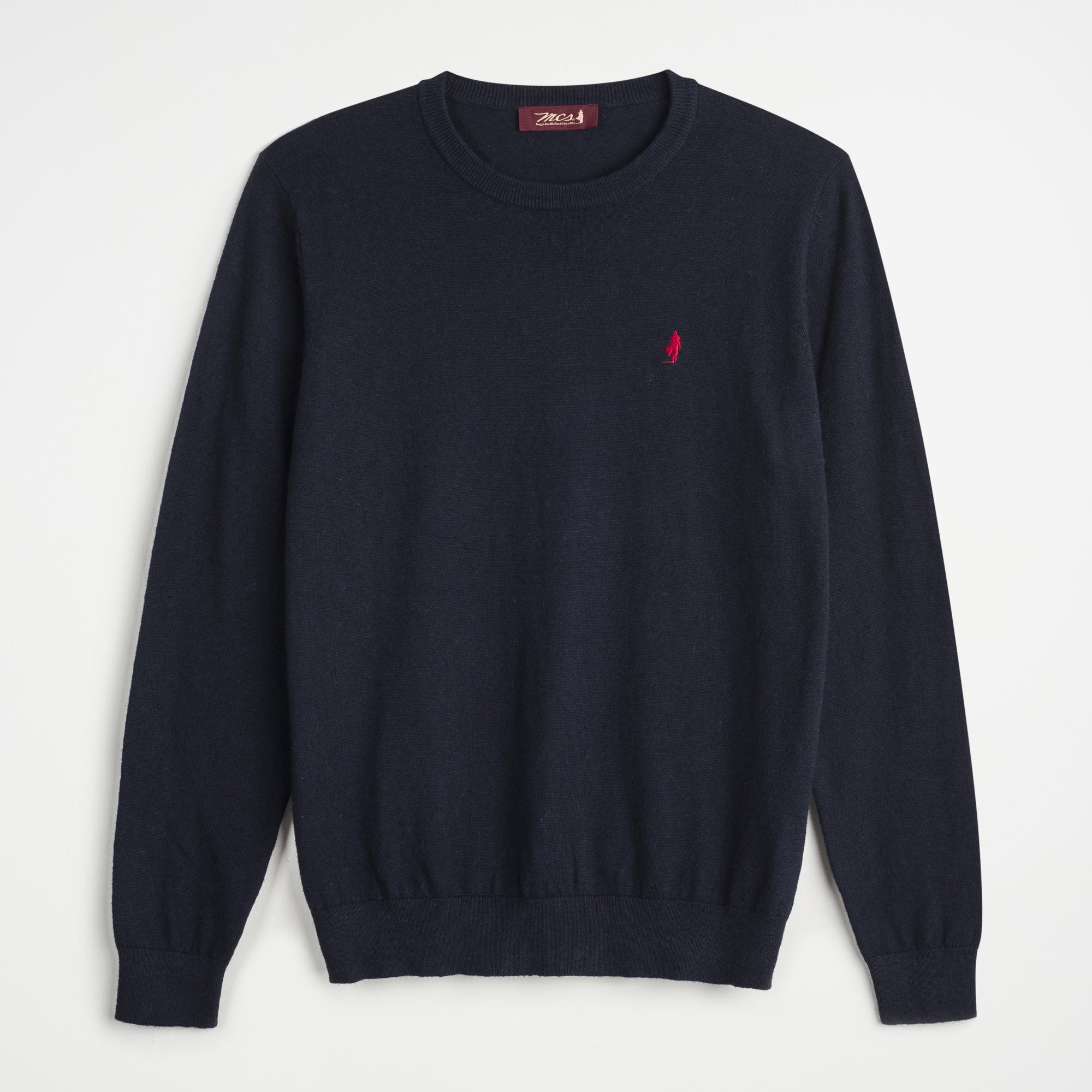 Cotton and Wool Crew Neck Sweater