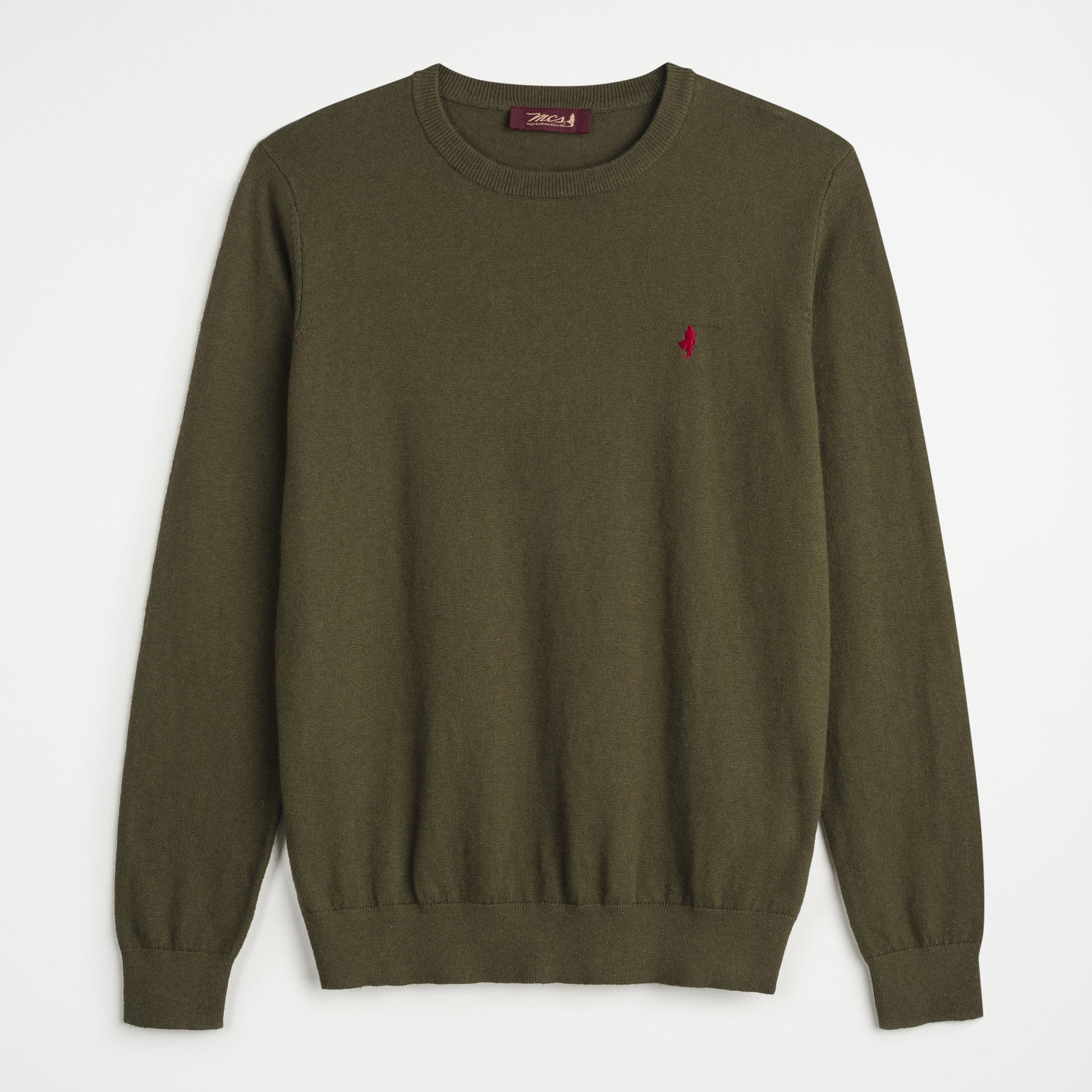 Cotton and Wool Crew Neck Sweater