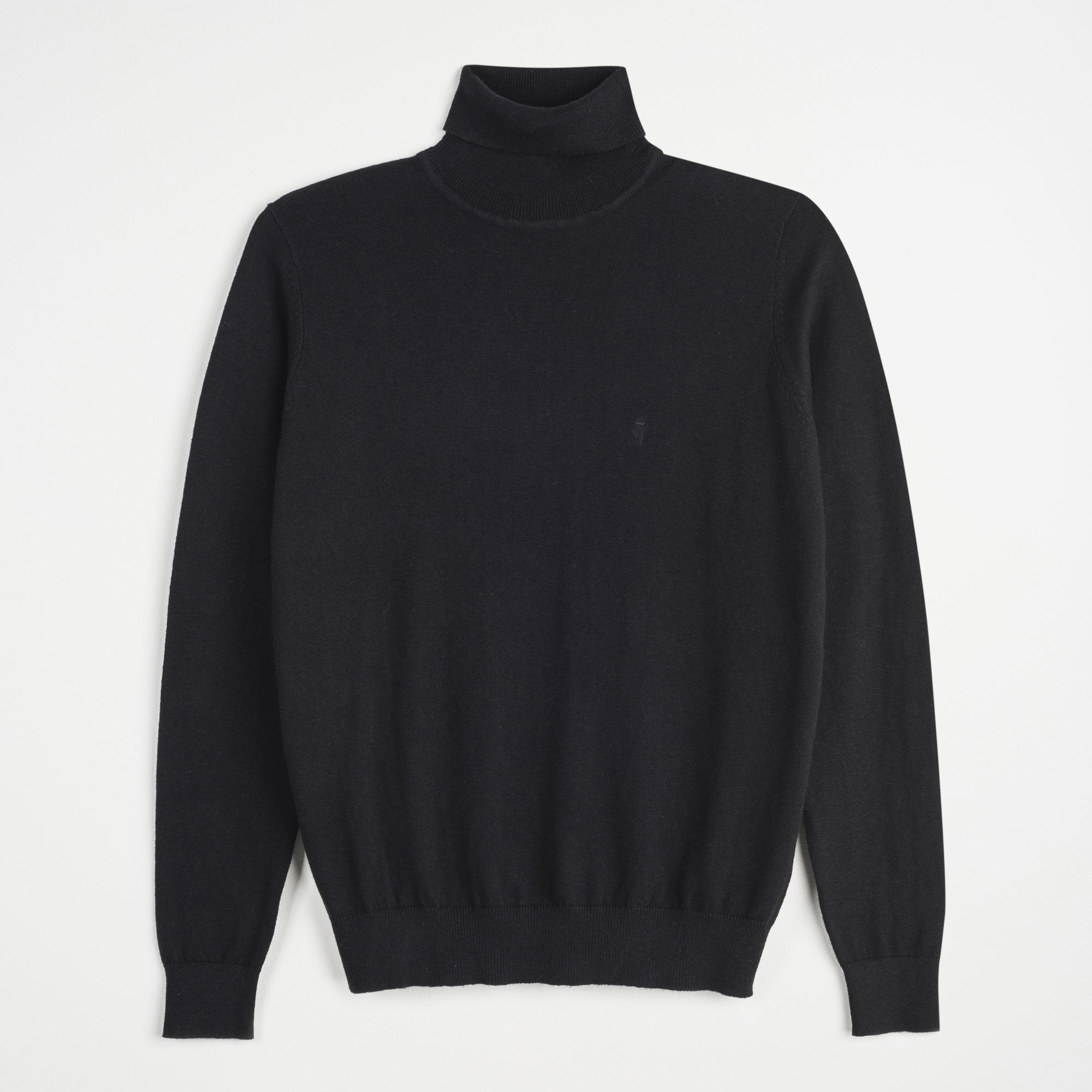 High Neck Sweater in Cotton and Wool