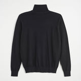 High Neck Sweater in Cotton and Wool