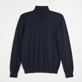 High Neck Sweater in Cotton and Wool