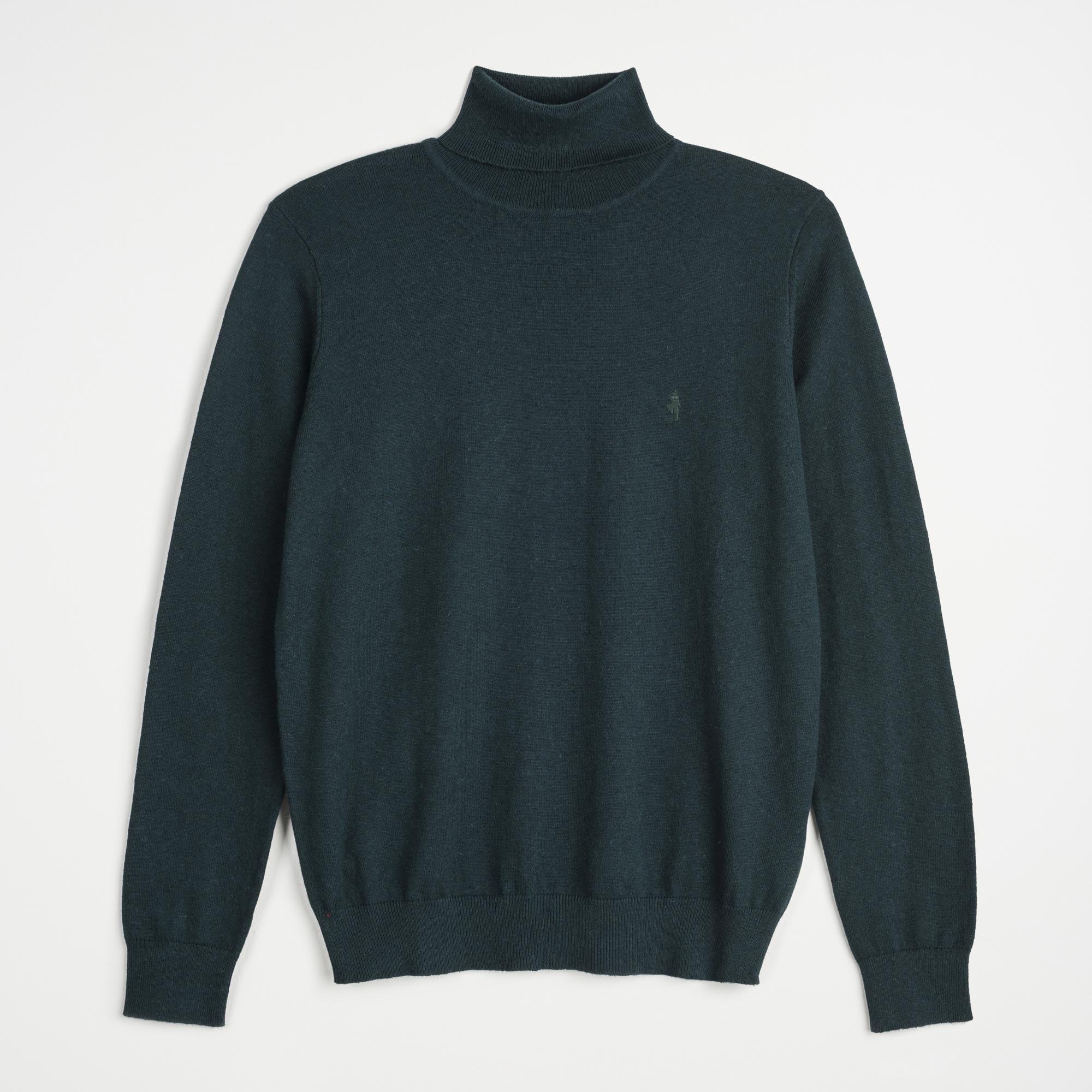 High Neck Sweater in Cotton and Wool