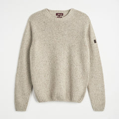 Crew Neck Pullover in Mixed Neppy Wool