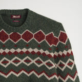 Wool Jacquard Crew Neck Sweater