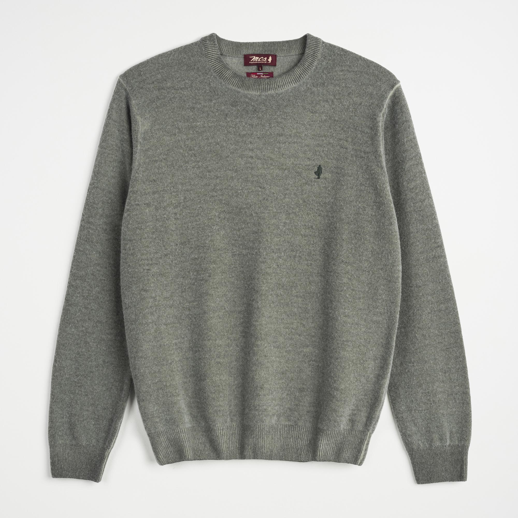 Cold-Dye Crew Neck Sweater in Wool