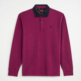 Long Sleeve Polo Shirt with Contrasting Collar