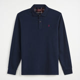 Long Sleeve Polo Shirt with Contrasting Collar