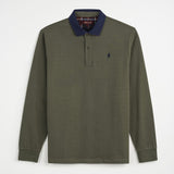 Long Sleeve Polo Shirt with Contrasting Collar