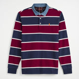 Long Sleeve Striped Polo