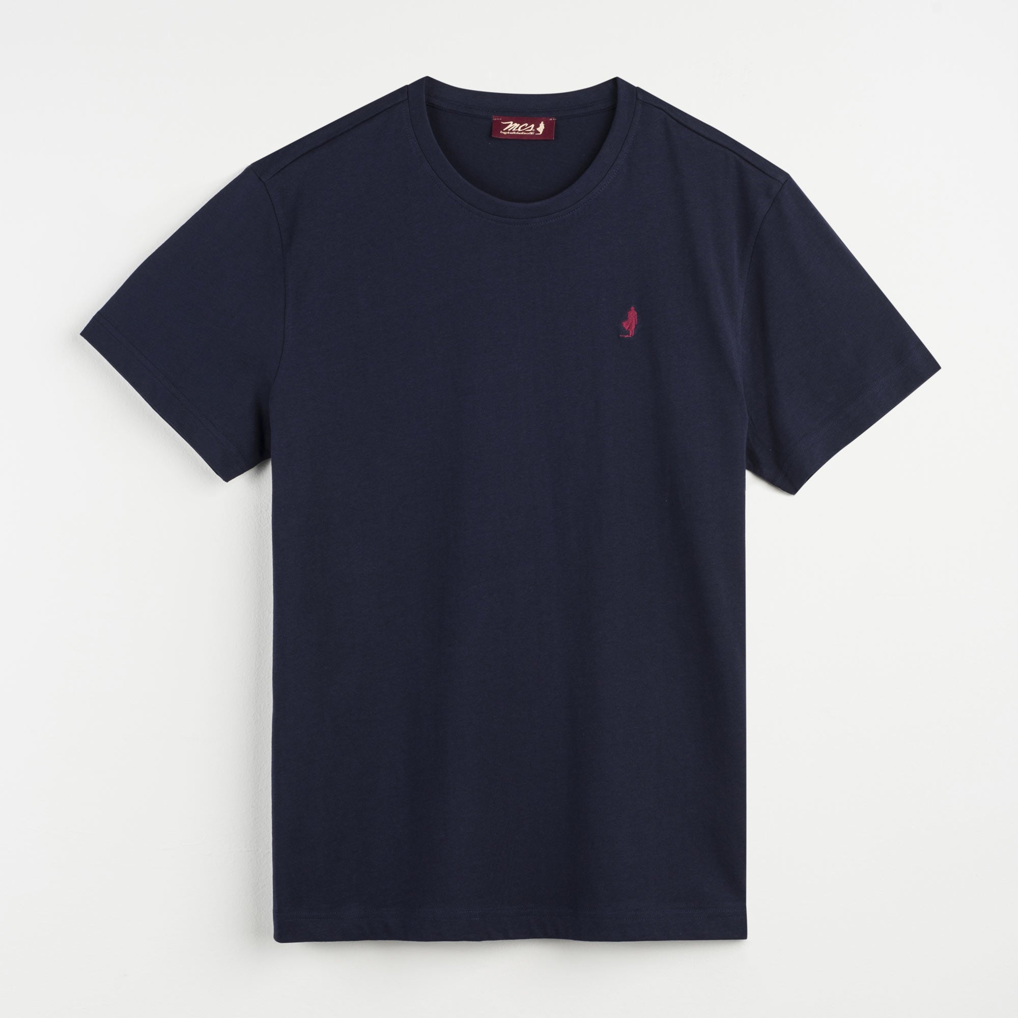 Solid Color T-Shirt with Embroidered Logo