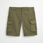 Pantaloni Cargo Corti Estivi in Gabardina - Burnt Olive