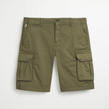 Pantaloni Cargo Corti Estivi in Gabardina - Burnt Olive