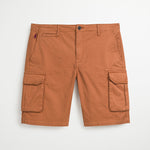 Pantaloni Cargo Corti Estivi in Gabardina - Pecan Brown