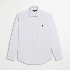 Camicia in Popeline di Cotone Elasticizzato - White