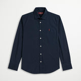 Camicia in Popeline di Cotone Elasticizzato - Navy Blazer