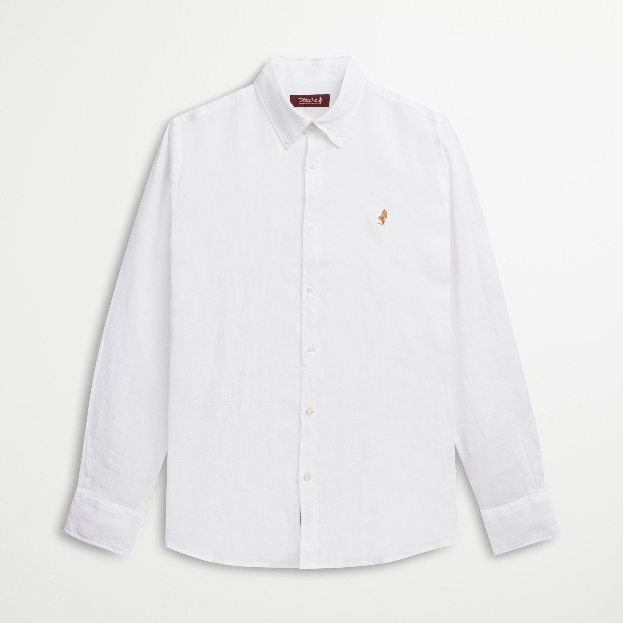 Camicia Button Down 100% Lino - White