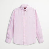 Camicia 100% Lino Tinto in Filo con Taschino - Dryed Rose