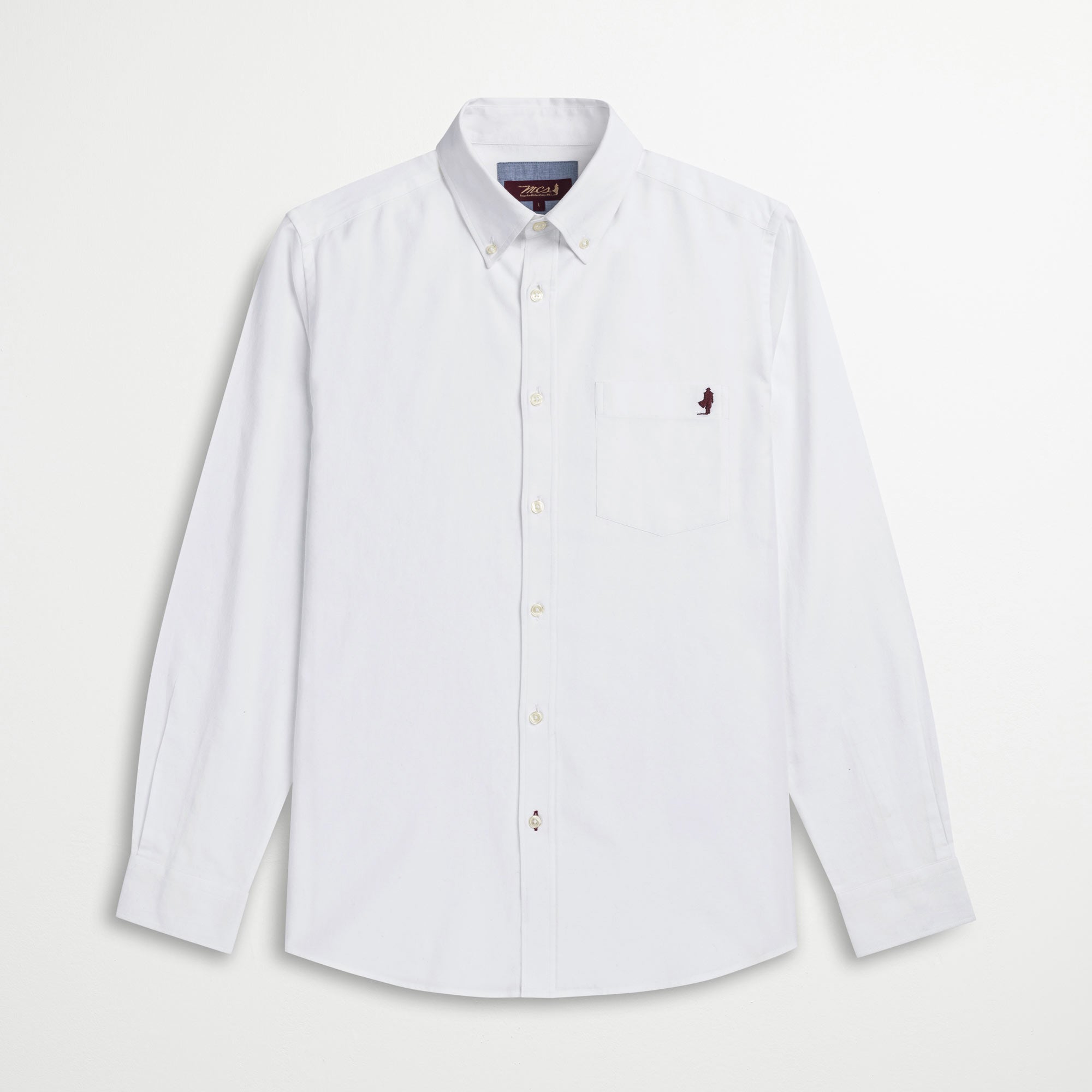 Camicia in Oxford 100% Cotone con Taschino - White