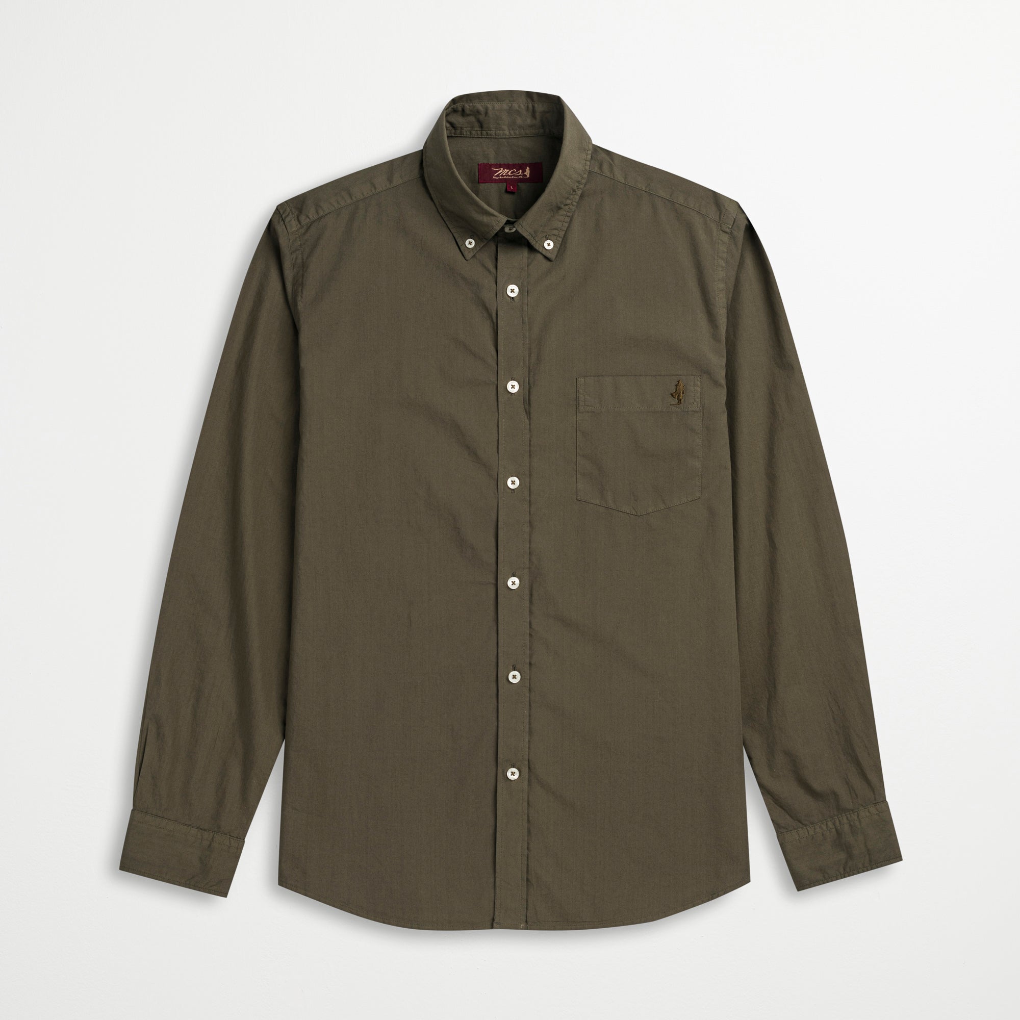 Camicia 100% Cotone Popeline con Taschino - Burnt Olive