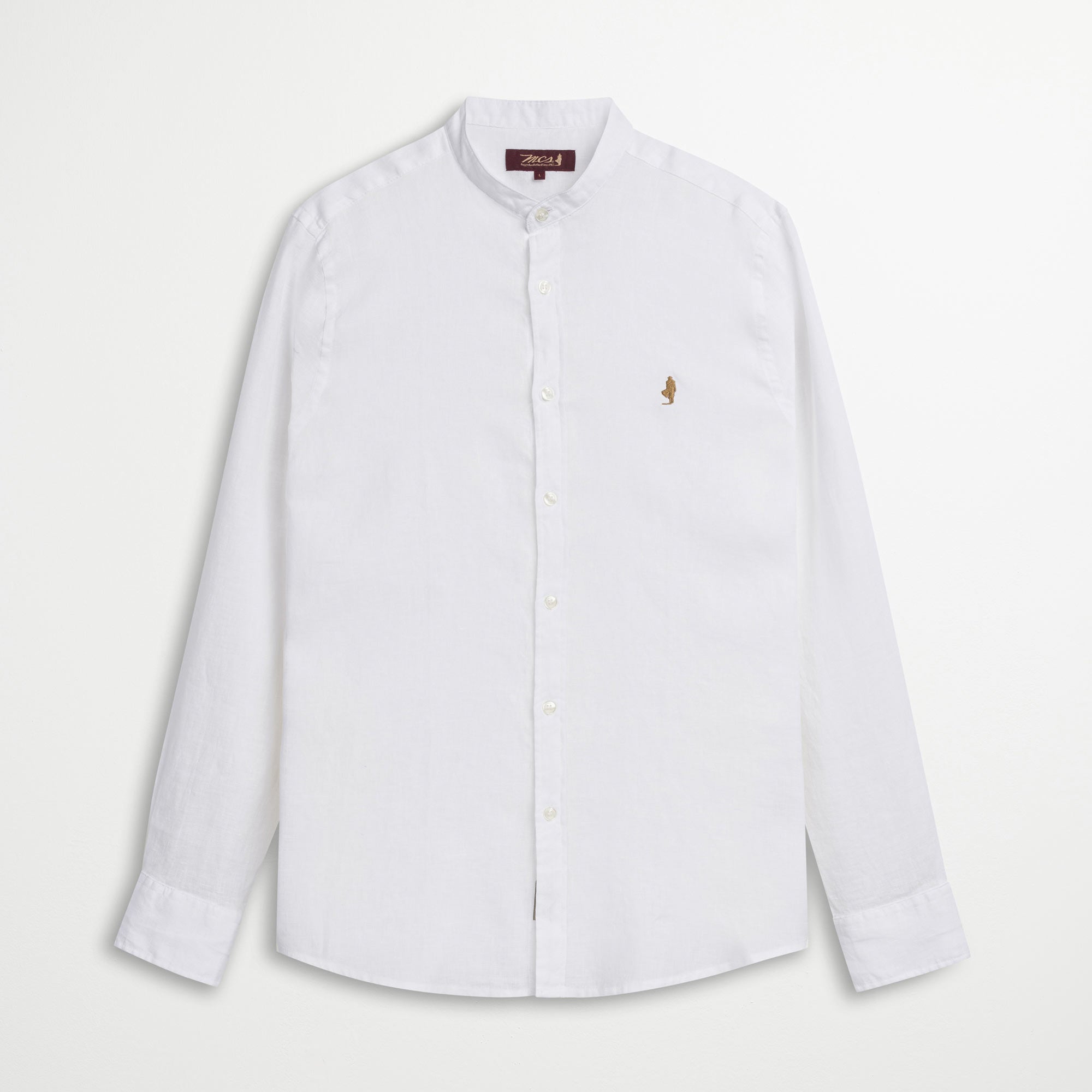 Camicia 100% Lino alla Coreana - White