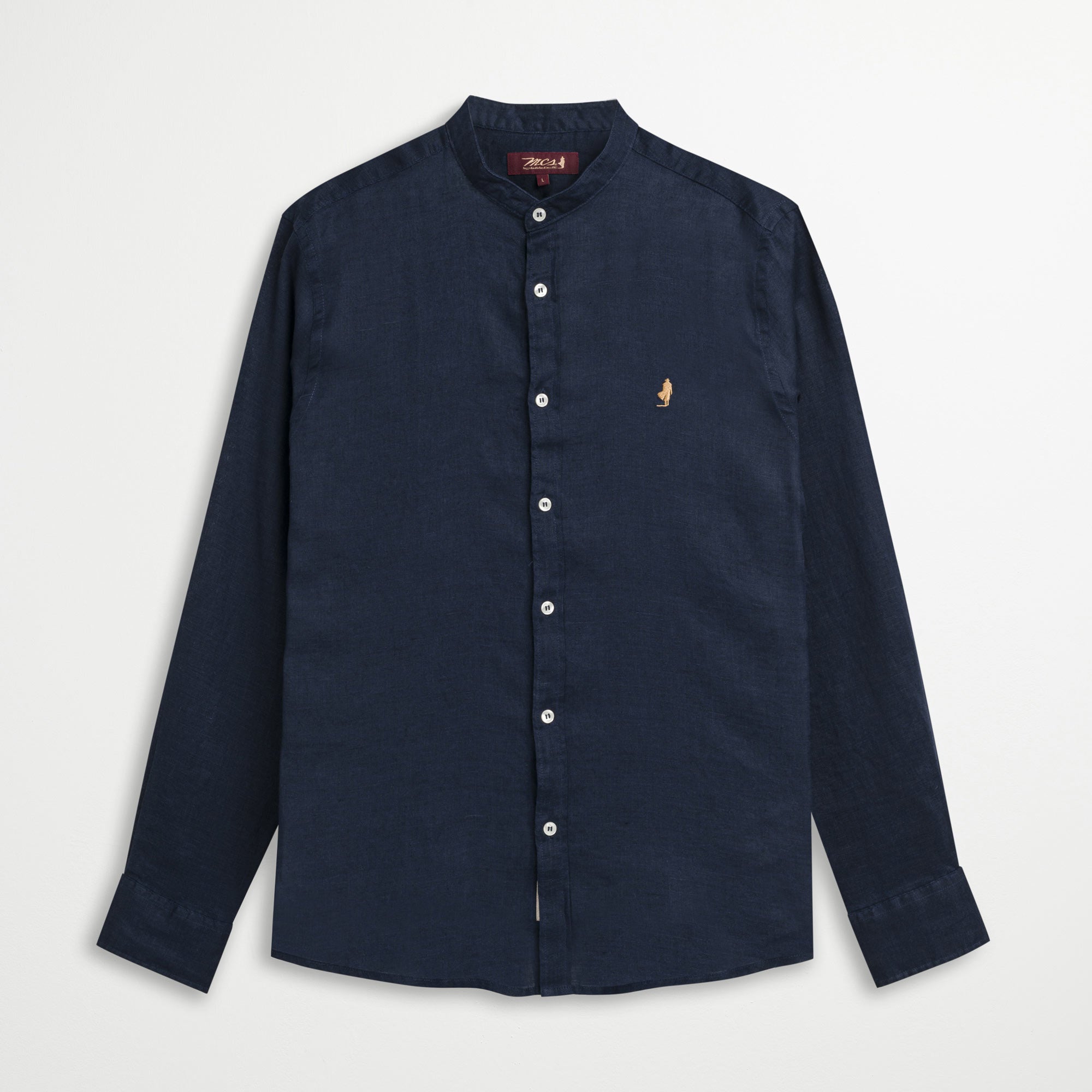 Camicia 100% Lino alla Coreana - Navy Blazer