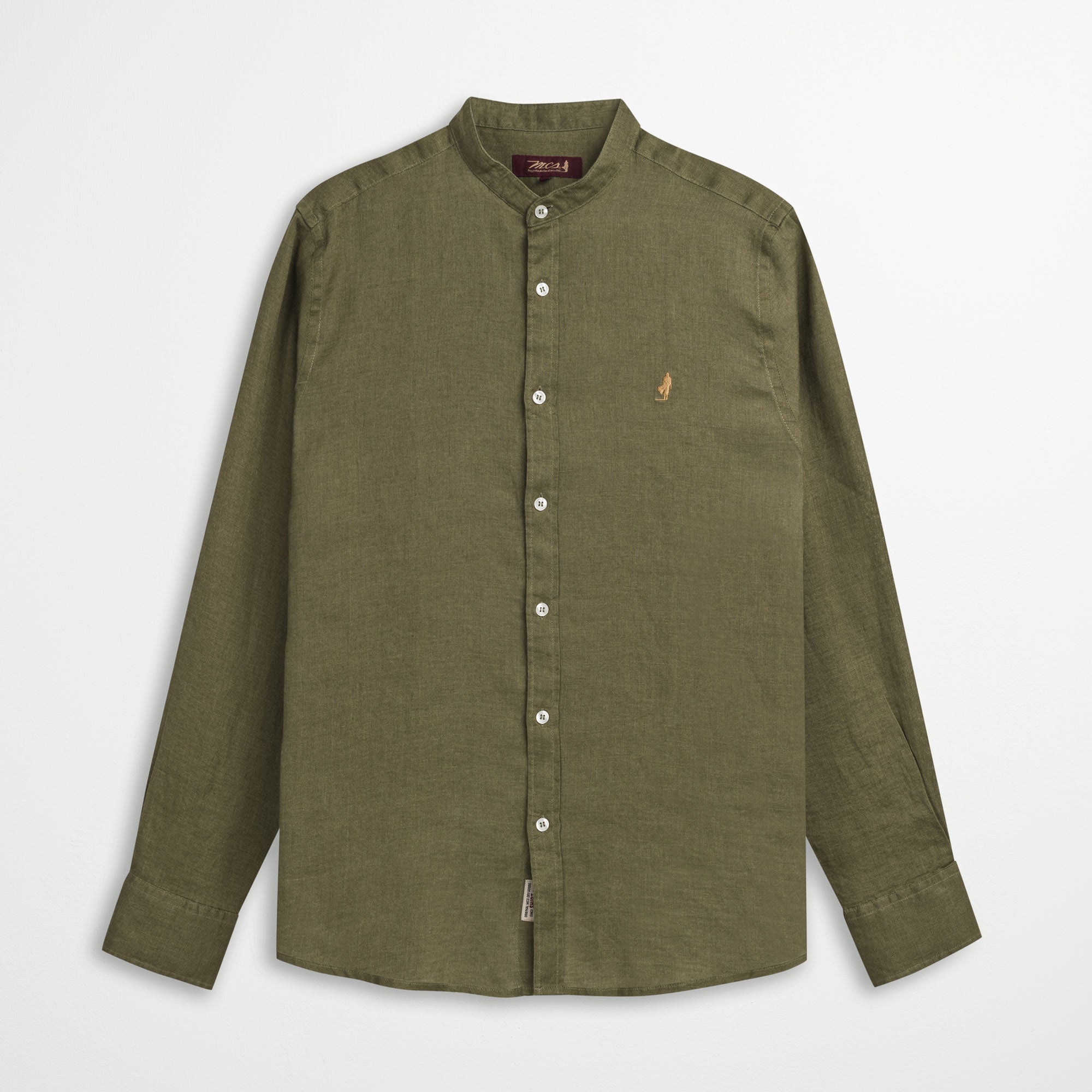 Camicia 100% Lino alla Coreana - Burnt Olive