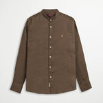 Camicia 100% Lino alla Coreana - Milk Chocolate