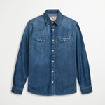 Camicia Western in Denim Dark Blue - Medium Light Wash