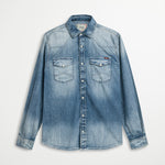 Camicia Western in Denim Light Blue - Heavy Light Wash