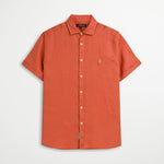 Camicia 100% Lino a Maniche Corte - Clay