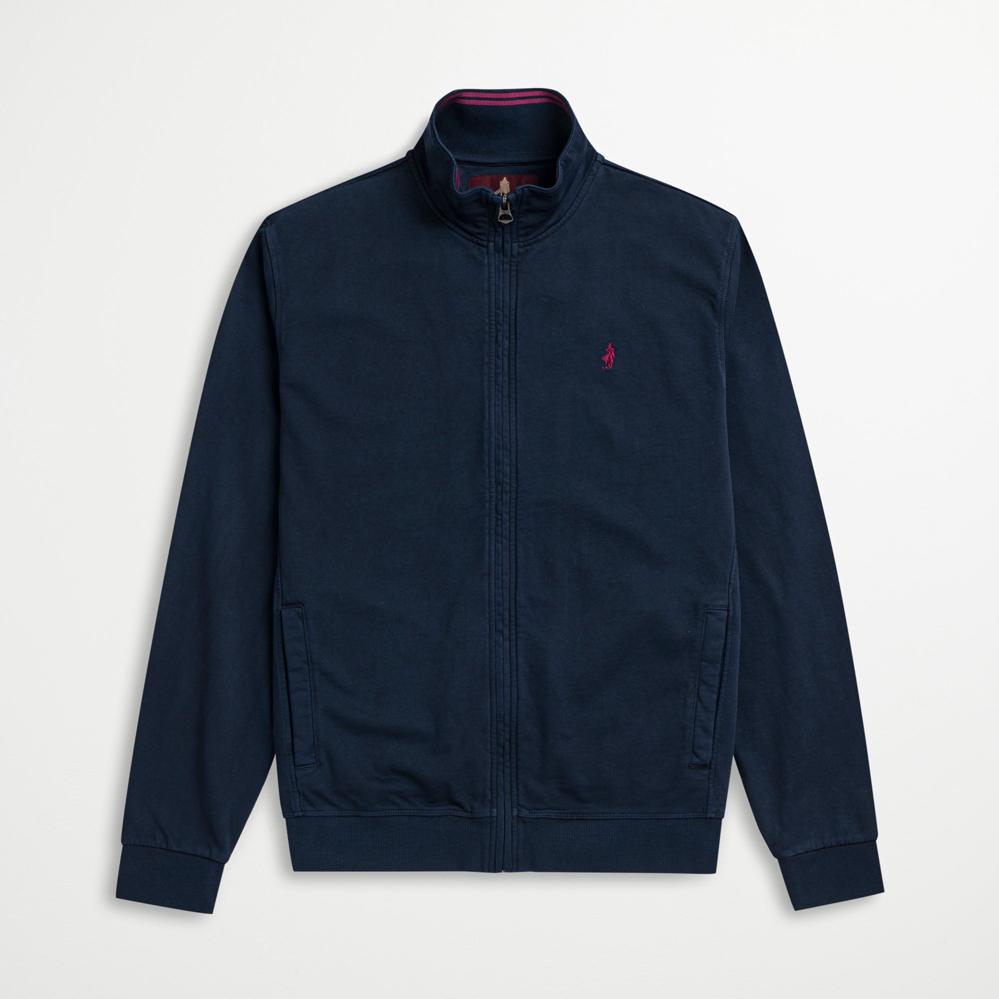 Felpa 100% Cotone Full Zip - Navy Blazer