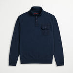 Felpa 100% Cotone Collo Alto con Taschino - Navy Blazer