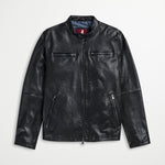 Giacca Biker in Pelle conciata al Vegetale - Black