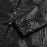 Vegetable-Tanned Leather Biker Jacket