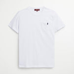 T-Shirt 100% Jersey di Cotone Compact con Taschino - White