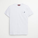 T-Shirt 100% Jersey di Cotone Compact con Taschino - White