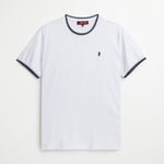 T-Shirt 100% Cotone con Costine a Righe - White